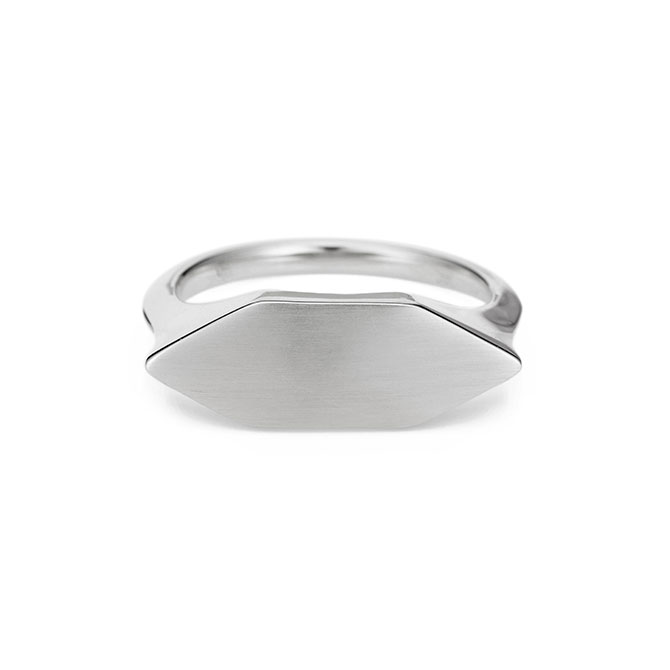 Adina Reyter stretched hexagon signet ring