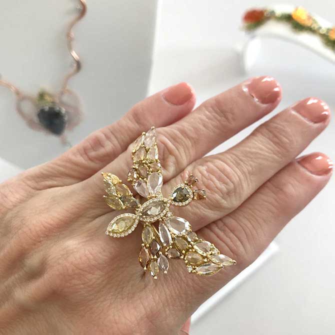 Michael John Jewelry butterfly diamond ring