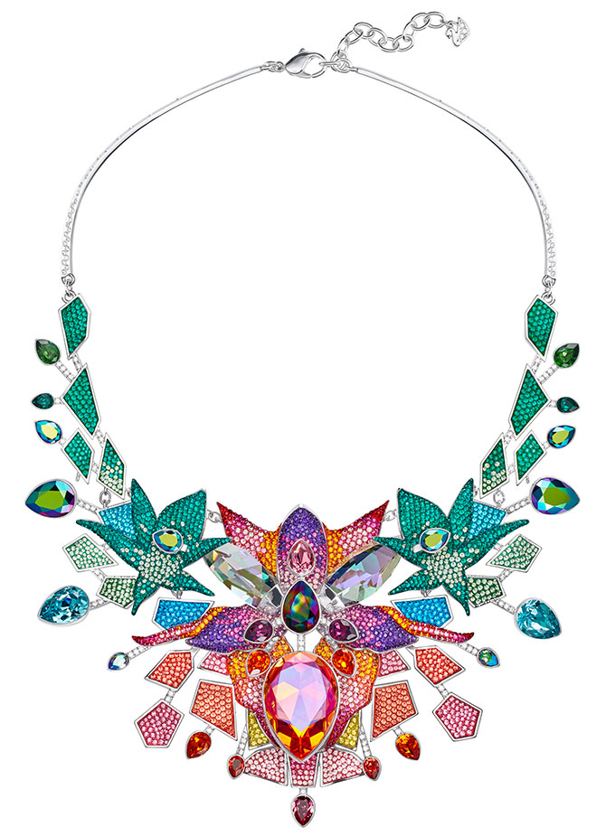 Swarovski lively sparkle multicolor bib necklace