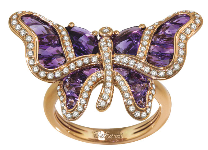 bellarri amethyst butterfly ring