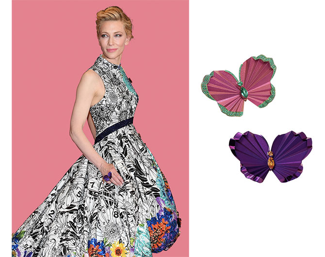 cate blanchett in chopard butterfly rings