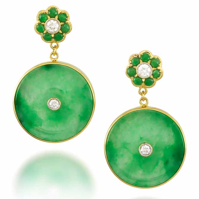 Mason-Kay jade disc earrings