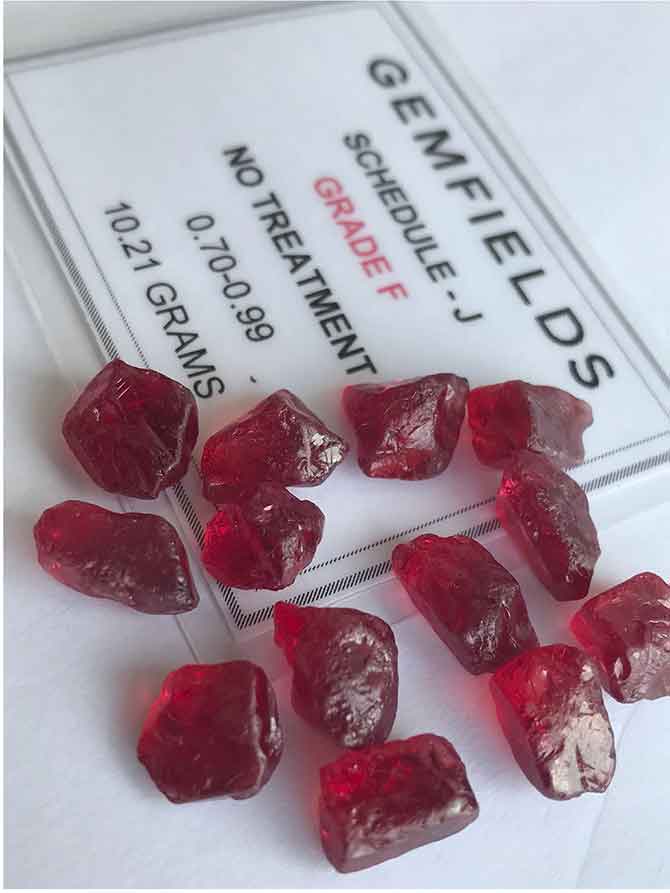 Gemfields rough rubies