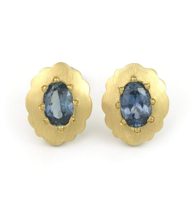 Jill Kathleen Montana sapphire stud earrings