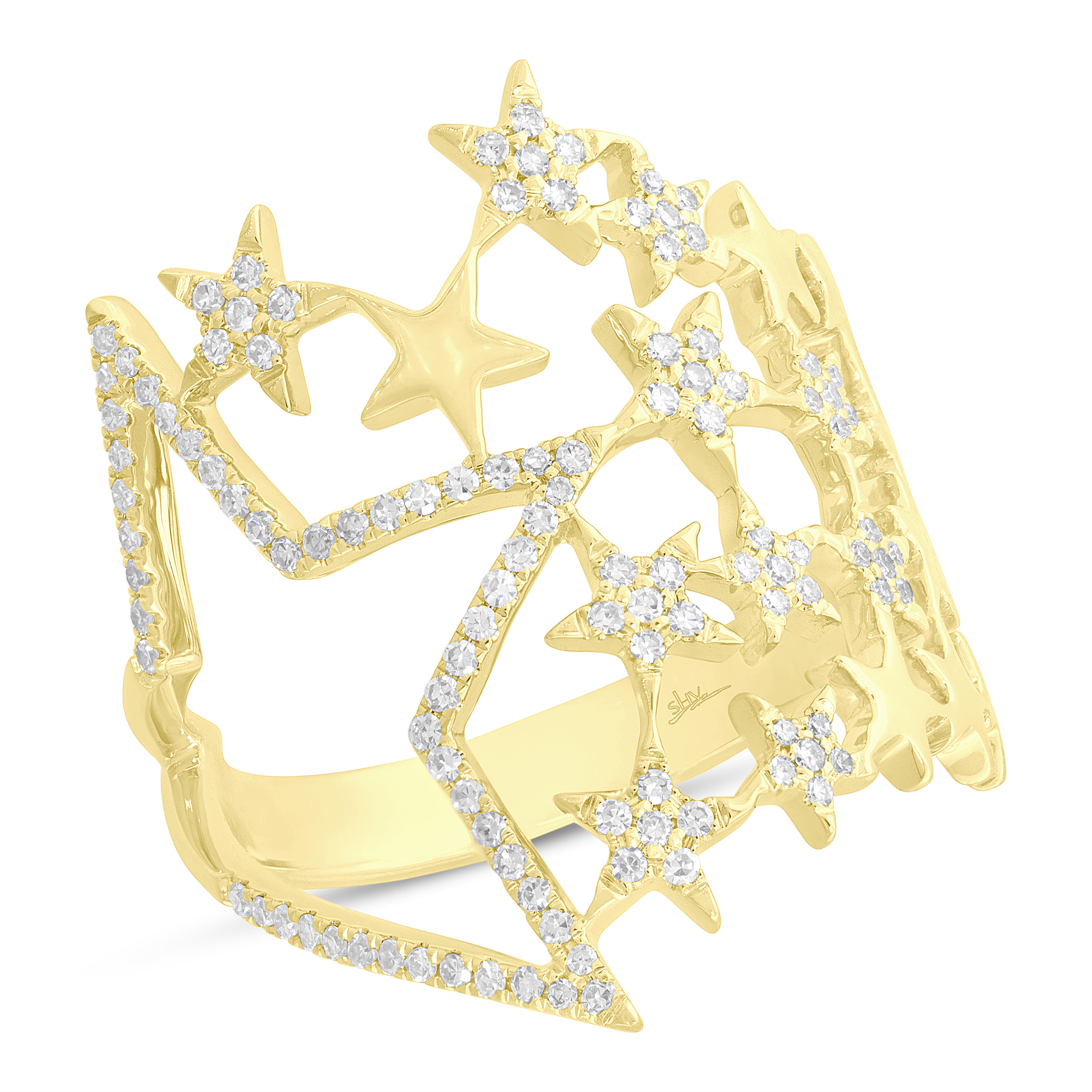 Shy Creation diamond star ring