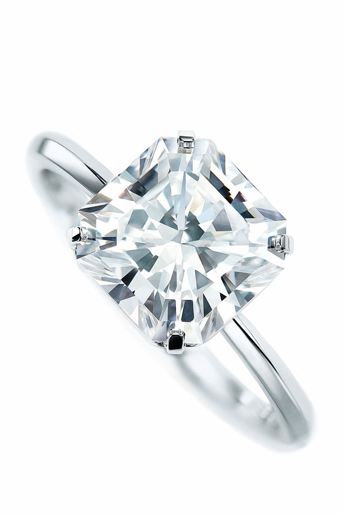 Tiffany True engagement ring in platinum