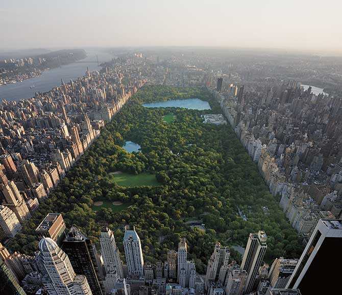 Aerial view of Central Park