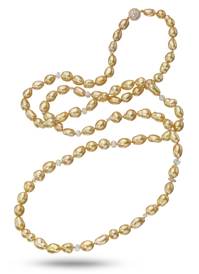 Assael golden keshi pearl necklace