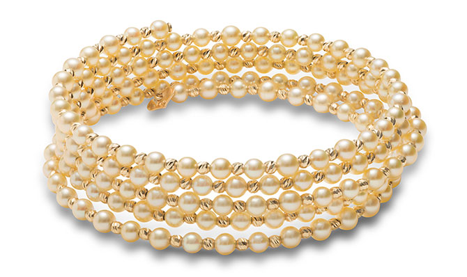 Baggins golden baby akoya coil bracelet