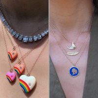 KBogirl Rainbow Heart with Love Wins Cross Necklace Religious Belief Jewelry Enamel Pendant Necklace