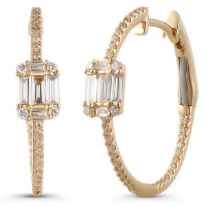 Majolie illusion baguette hoop earrings