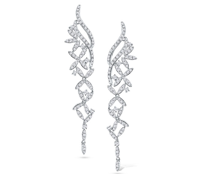 KC Designs abstract floral diamond earrings