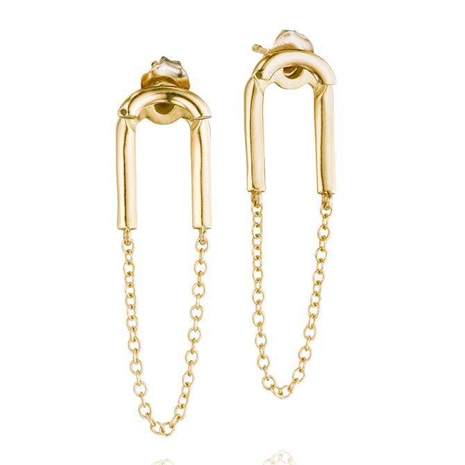 Love Los Angeles safety pin earrings