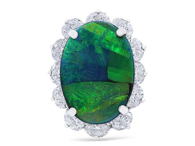 Oscar Heyman opal and diamond ring