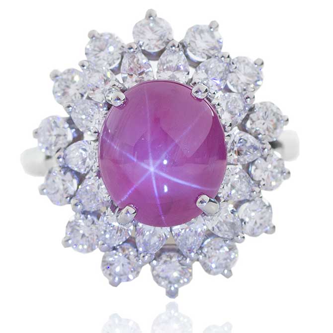 Oscar Heyman star ruby and diamond ring