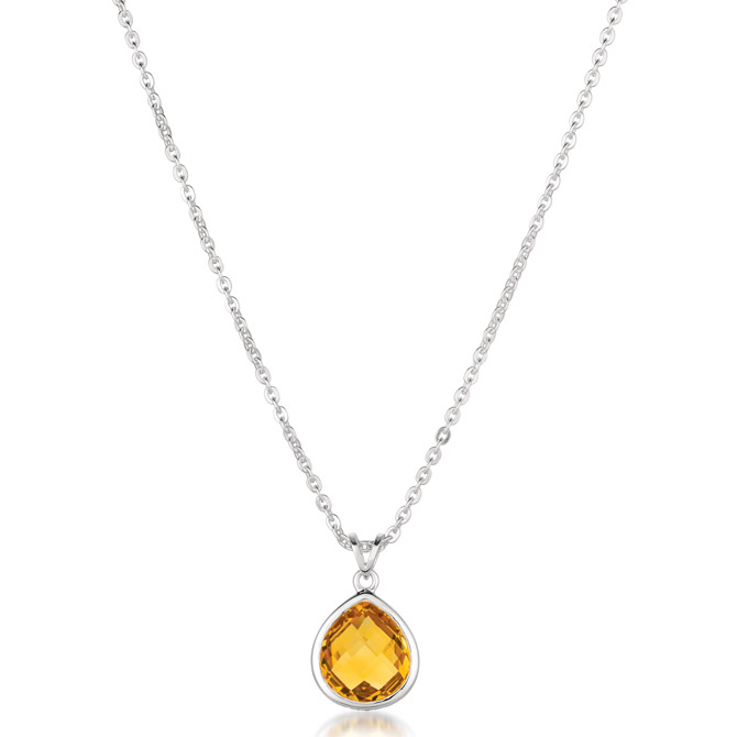 Thistle and Bee citrine pendant