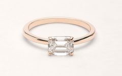 Vrai and Oro emerald cut engagement ring rose gold