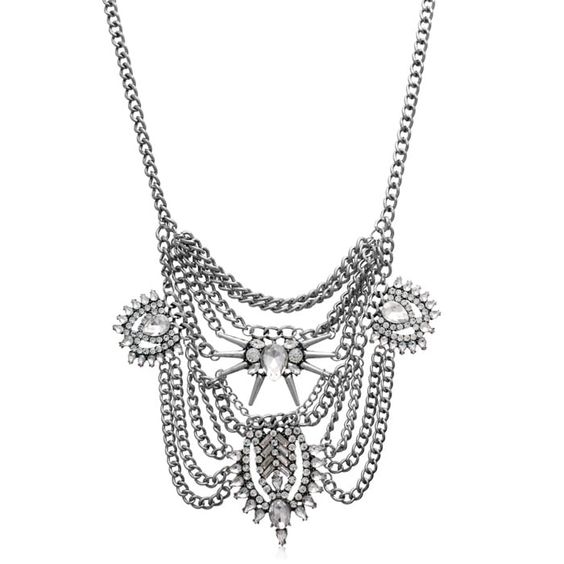 Countess collection crystal bib necklace