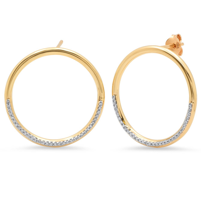 Eriness half diamond loop earrings