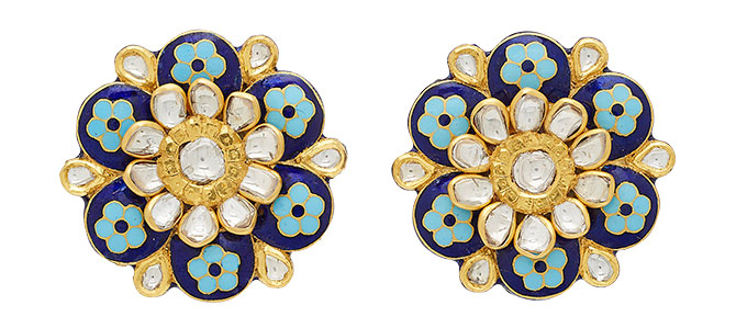 amrapali enamel flower earrings