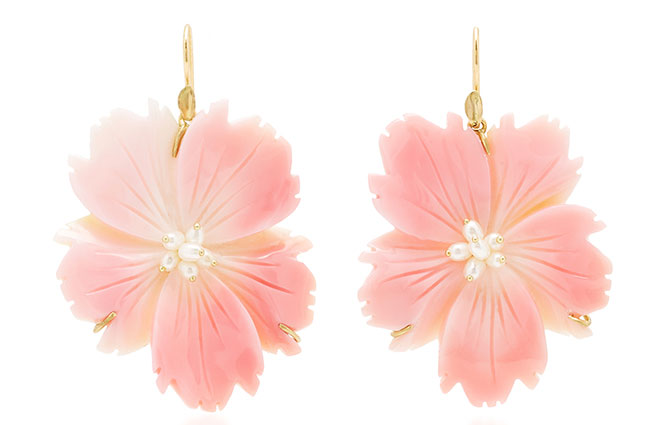 annette ferdinandsen wild rose conch shell earrings