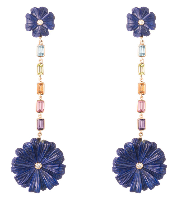 brent neale lapis flower earrings