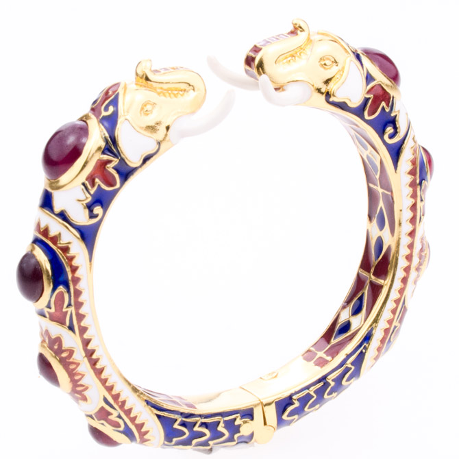 Hatai Jewelry elephant enamel bangle