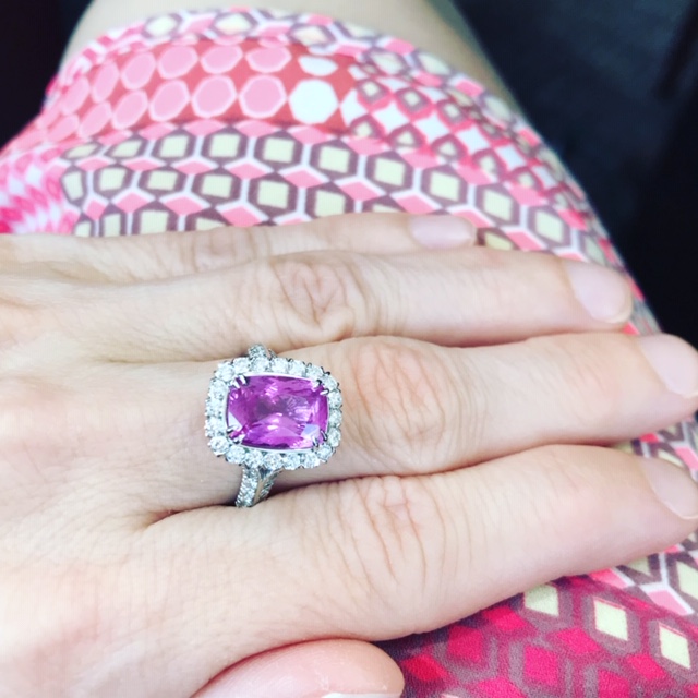 Christopher Designs pink sapphire ring