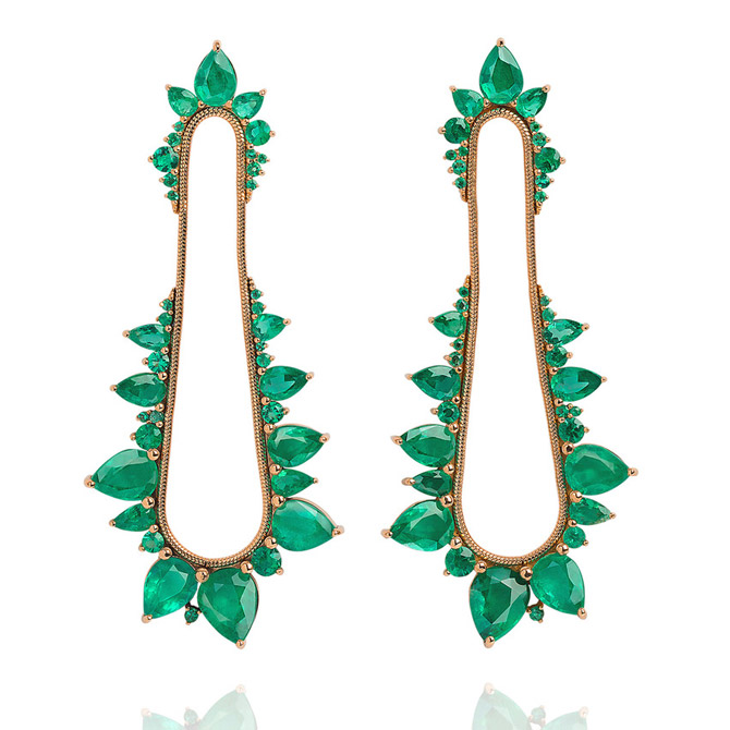 Fernando Jorge Electric Shock emerald earrings