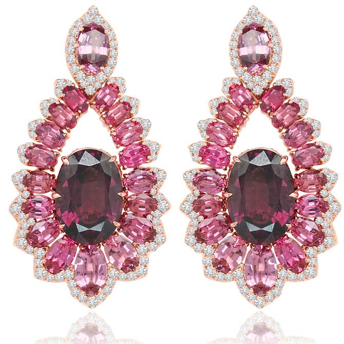 Sutra garnet and spinel earrings