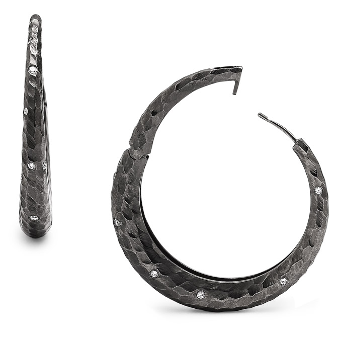 Dana Bronfman oversize Oculus diamond hoop earrings