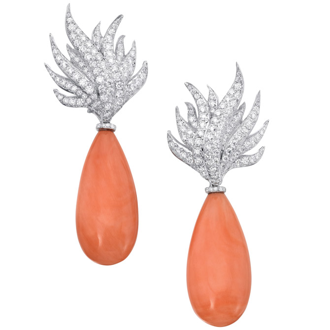 Assael angel skin coral Flame earrings