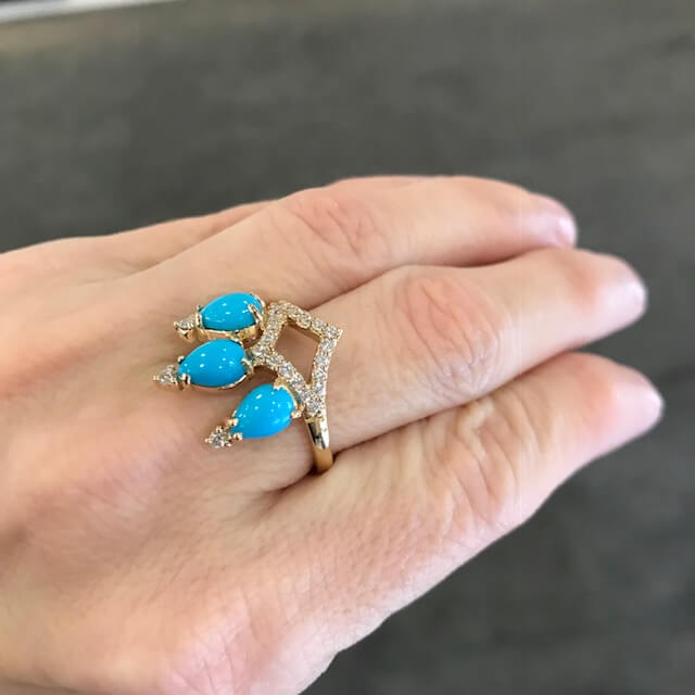 Gigi Ferranti turquoise and diamond ring