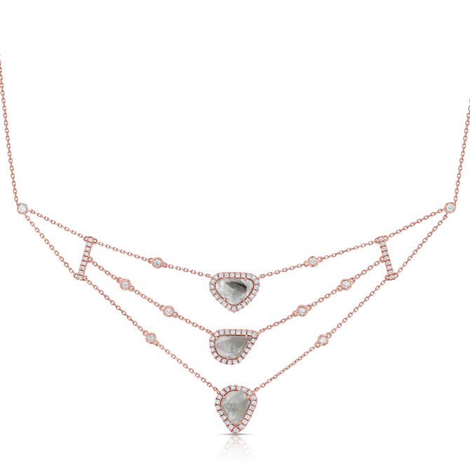 Kattan rough diamond layer necklace