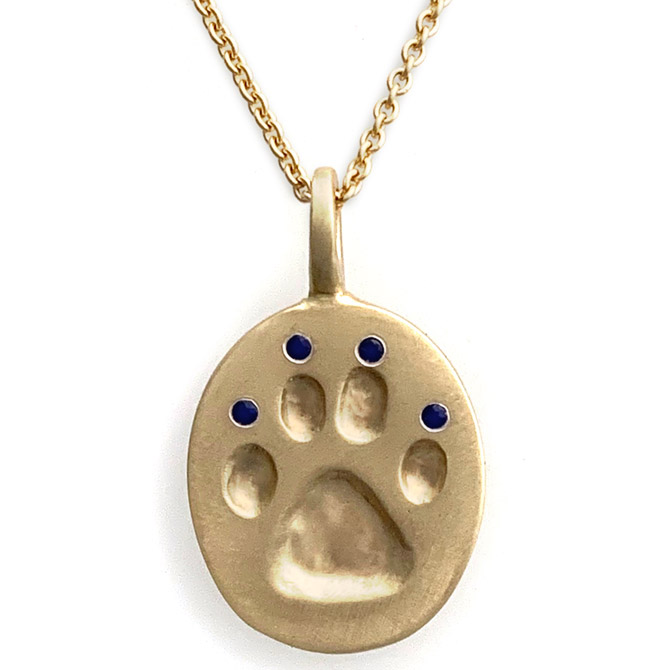 Judi Powers Paw for a Cause sapphire pendant