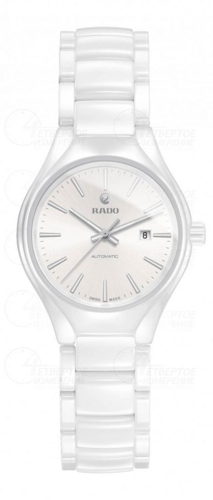 Rado True watch in white ceramic and polished metal