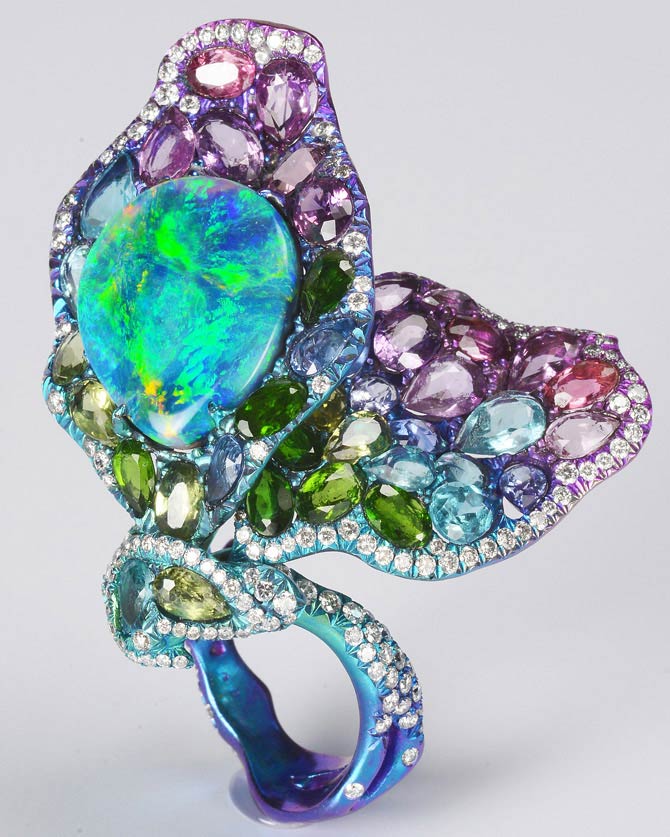 Lee Jewellery opal butterfly ring