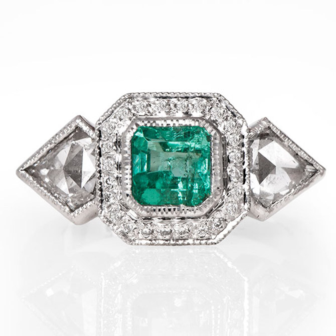 Just Jules emerald Commitments ring