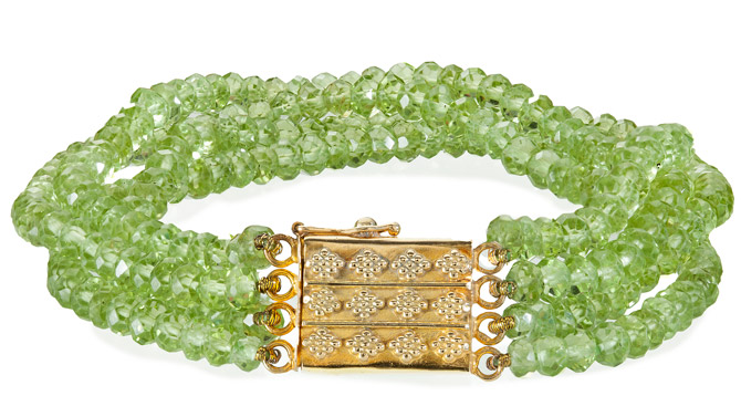 Christina Malle peridot bead bracelet