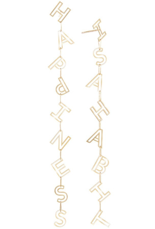 K Kane letter drop earrings