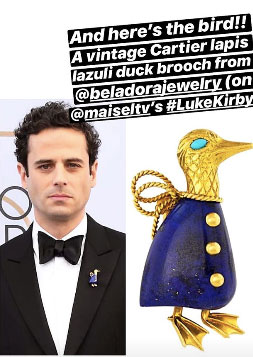 Luke Kirby bird brooch