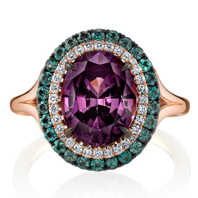 Omi Prive spinel and diamond ring