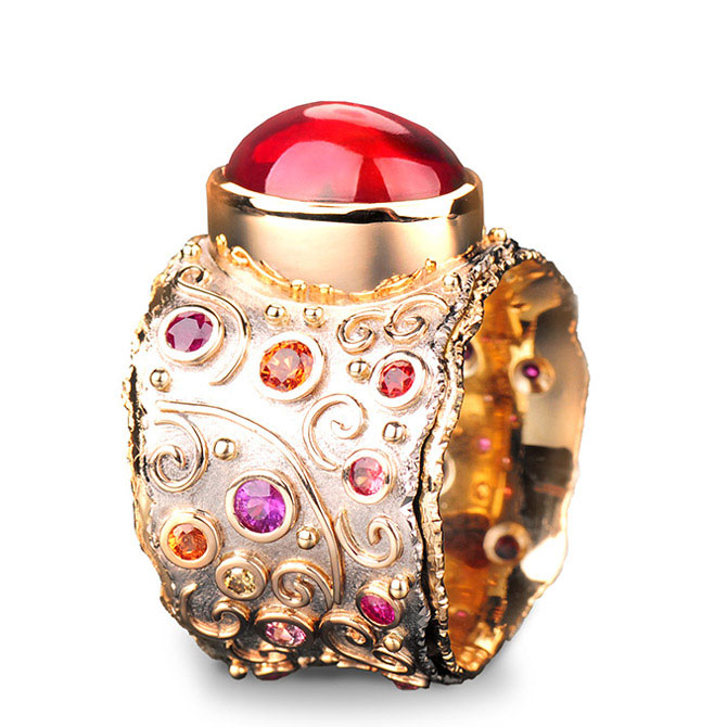 Margisa fire opal Talisman ring