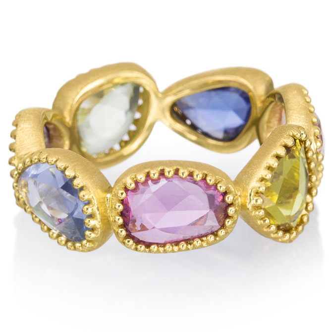 Lauren K multicolor sapphire eternity band