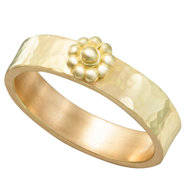 Christina Malle hammered Rosette ring