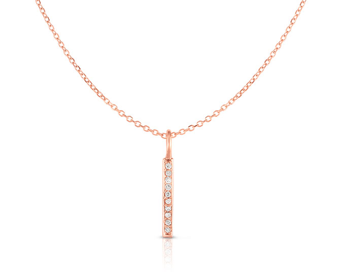 Royal Chain rose gold diamond bar necklace