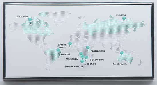 Diamond sourcing map