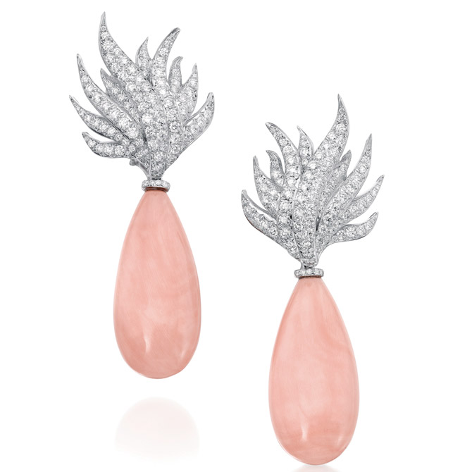 Assael angel skin coral Flame earrings