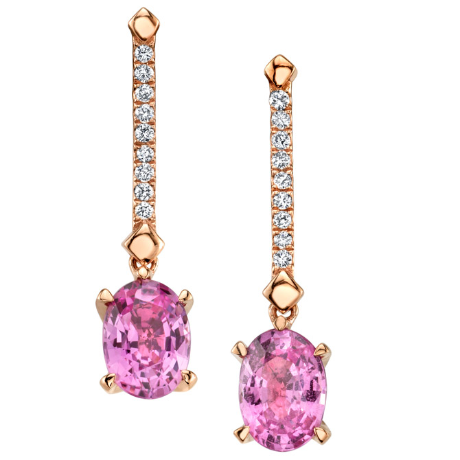 Parade pink sapphire drop earrings