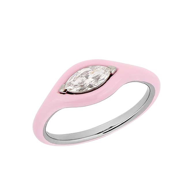 Etho Maria pink ceramic marquise ring